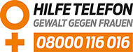 Logo: Hilfetelefon Gewalt gegen Frauen.